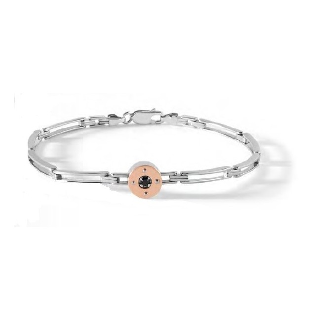 Bracciale Comete Uomo in argento e PVD rosè linea Ray