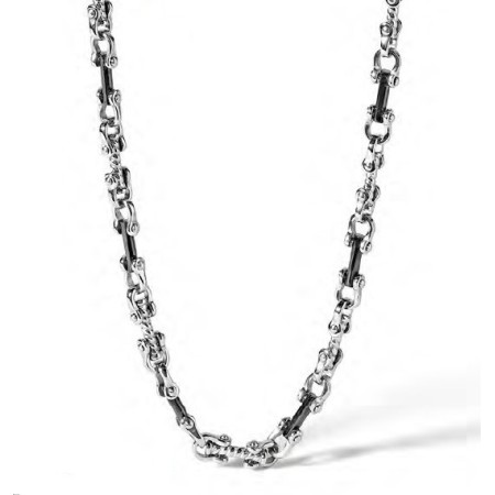 Collana Comete Uomo in acciaio e PVD nero linea Zeffiro
