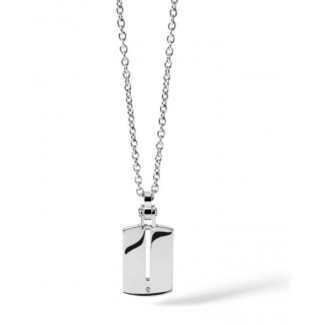 Collana Comete Uomo in acciaio e diamante linea Zero