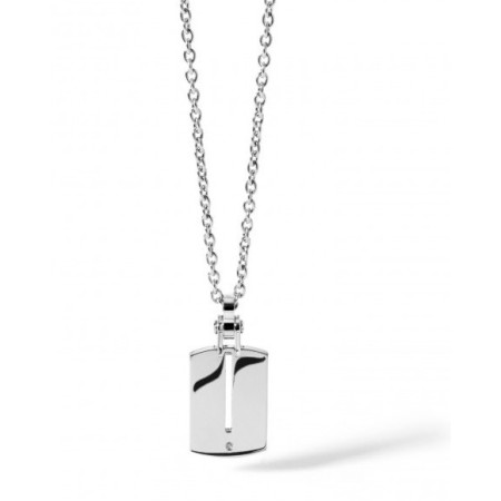 Men's stainless steel and diamond necklace Comets Zero line
