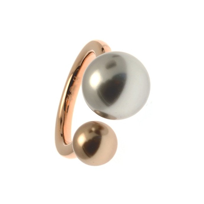 Ring woman Emporio Armani rose wine with pearls