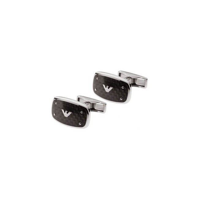 Emporio Armani cufflinks in carbon-EGS1599040