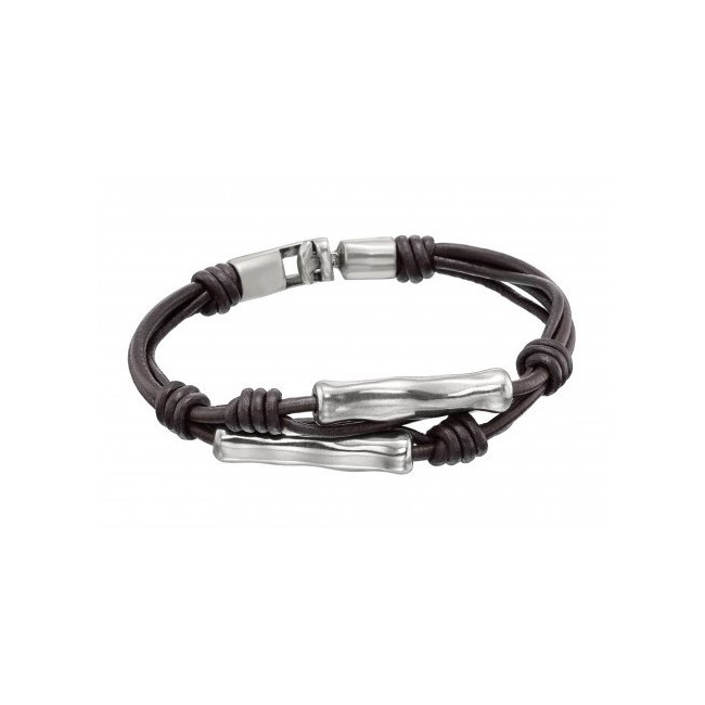 Leather and metal bracelet One Bummer de50 knots