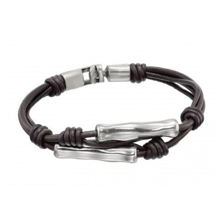 Bracciale Uno de50 Bummer pelle e metallo nodi