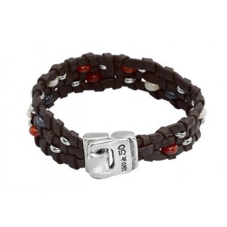 Glas geflochtenes Leder-Armband mit Zeilensprung ein de50 gehen