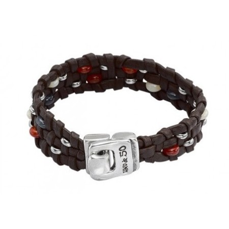 Glas geflochtenes Leder-Armband mit Zeilensprung ein de50 gehen