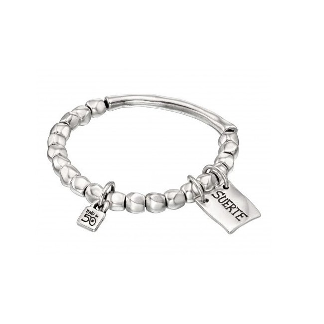 Bracciale Uno de50 Lucky suete metallo rigido pallinato