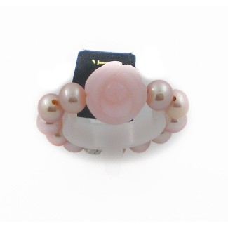 Mimi Perlen mit Rose in Rosa Opal Ring 2