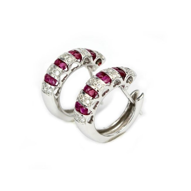 Bliss earrings in gold with diamonds and rubies-3,407,500