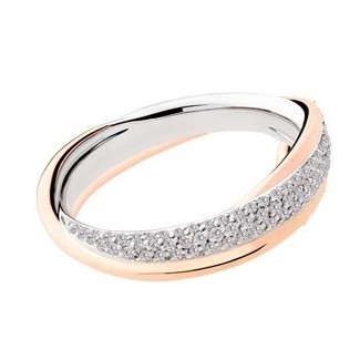 Frauen Hochzeit Band White Gold/rosa Dimananti-L2890DBR-Parker