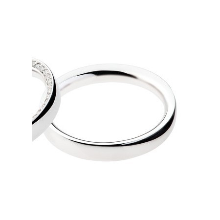 Fede Nuziale Uomo Polello oro bianco logo inciso - L2887UB