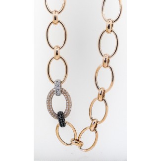 Collana Fidia a catena in Argento rosè con zirconi - C661/R