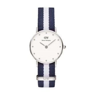 Watch Daniel Wellington silver Classy Glasgow blue fabric