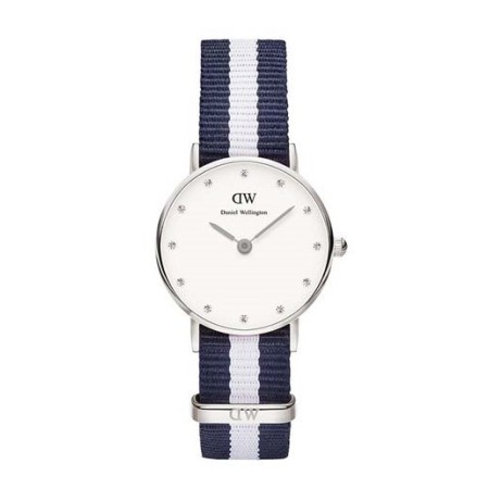 Sehen Sie Daniel Wellington Silber edel Glasgow blau Stoff