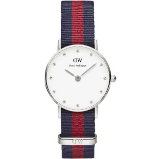 Sehen Sie Daniel Wellington Silber edel Oxford rot Stoff
