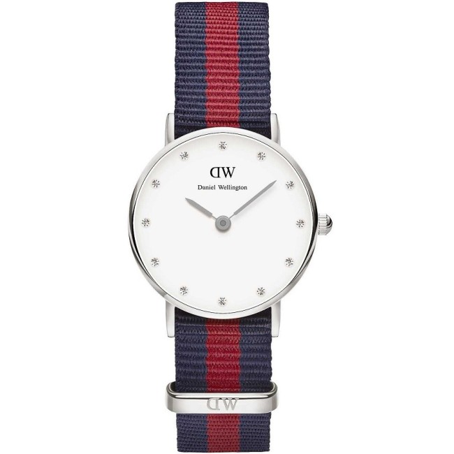Sehen Sie Daniel Wellington Silber edel Oxford rot Stoff