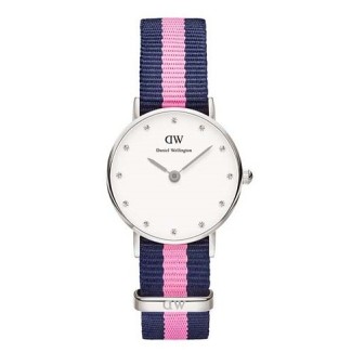 Orologio Daniel Wellington silver Classy Winchester rosa righe