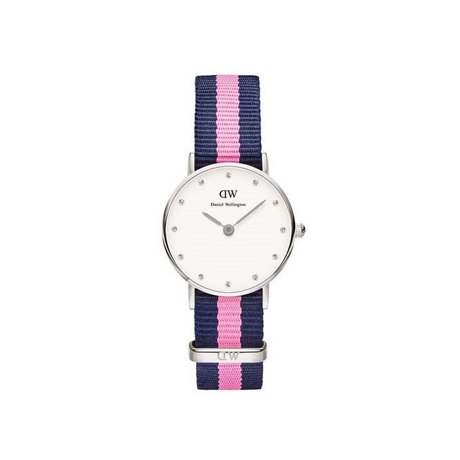 Watch Daniel Wellington silver Classy Winchester pink lines