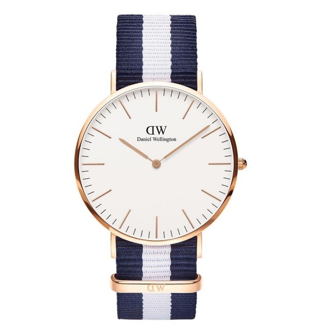 Watch Daniel Wellington rose Classic Glasgow man blue stripes