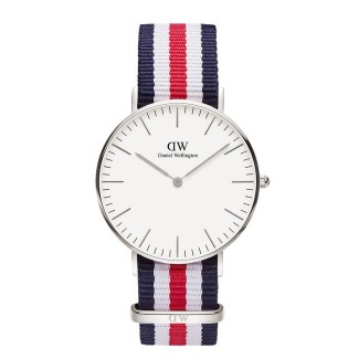 Daniel Wellington unisex Silber, die klassische Canterbury Streifen zu sehen