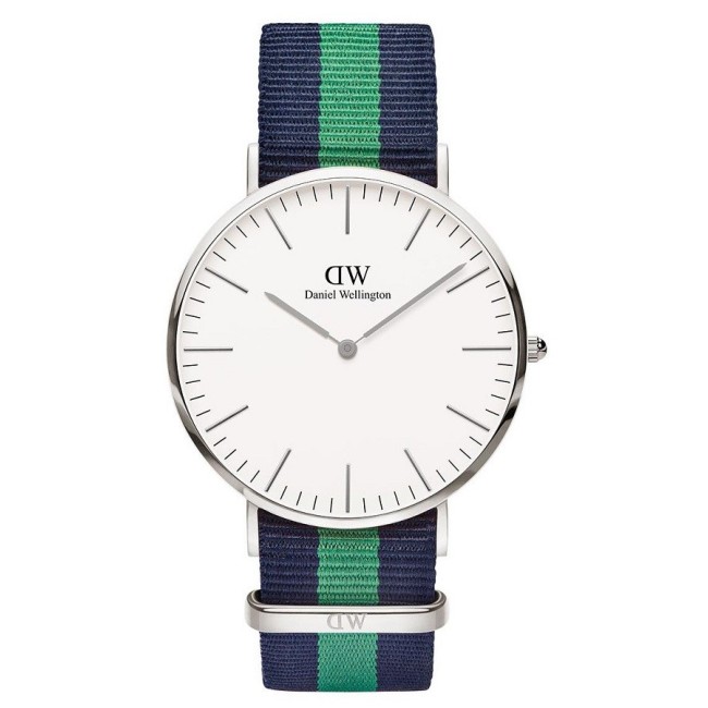 Orologio Daniel Wellington uomo silver Classic Warwick blu e verde