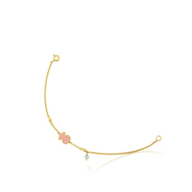 Bracciale Tous Face in argento  e orsetto smaltato - 612631600
