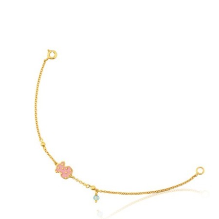 Bracciale Tous Face in argento  e orsetto smaltato - 612631600
