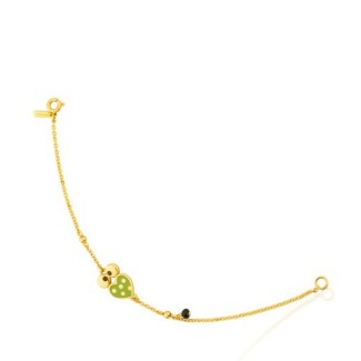 Silber und Emaille Herz Armband Tous Gesicht-612,631,560