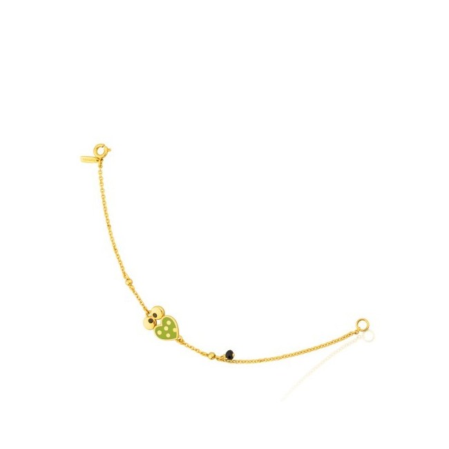 Bracciale Tous Face in argento e cuore smaltato - 612631560