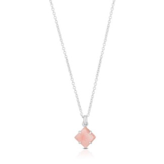 Silver Pink Opal Necklace Tous 613,634,510-Erma