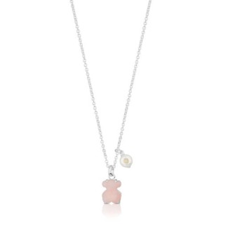 Collana Tous Erma in argento con Orso in opale rosa - 613634530