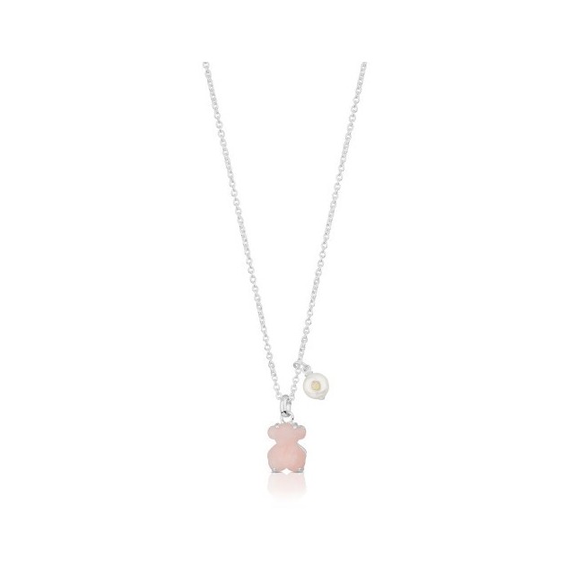 Collana Tous Erma in argento con Orso in opale rosa - 613634530