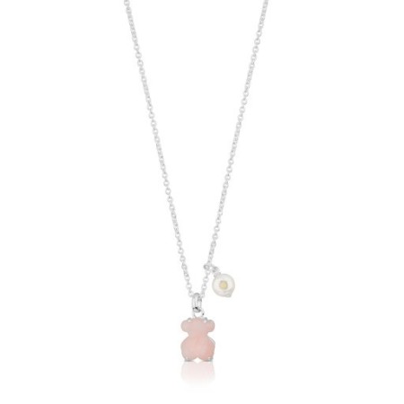 Collana Tous Erma in argento con Orso in opale rosa - 613634530