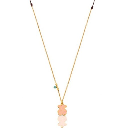 Collana Tous Face placcata rosè con Orso smaltato rosa - 612632550