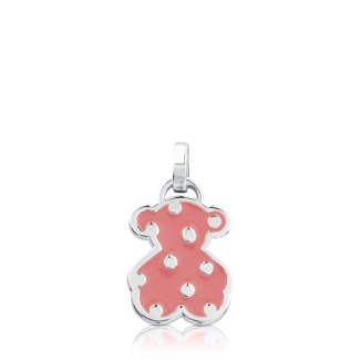 Polka dot pink enameled pendant Tous Bear Face-612,634,550