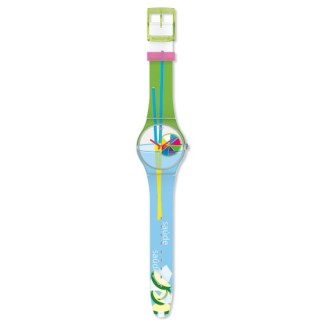 Uhr Farben Grün und blau Swatch Beach Swing-SUOW124 Caipi