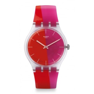 Orologio Colors Lampoonia Swatch red & pink bicolor - SUOK117