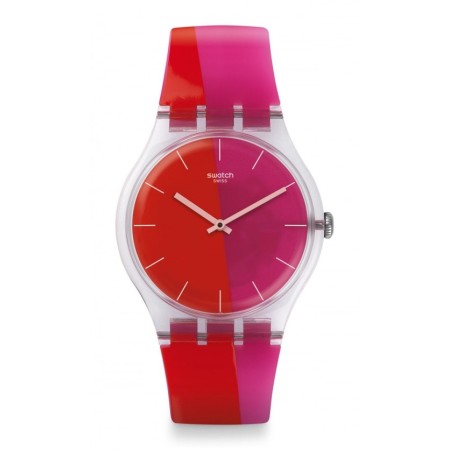 Orologio Colors Lampoonia Swatch red & pink bicolor - SUOK117