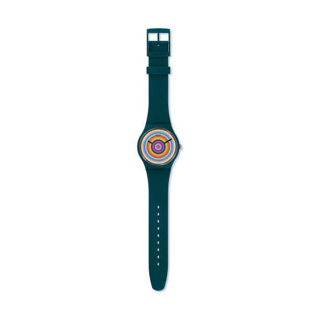 Clock Colors teal green Swatch-SUON117 spindle moulder