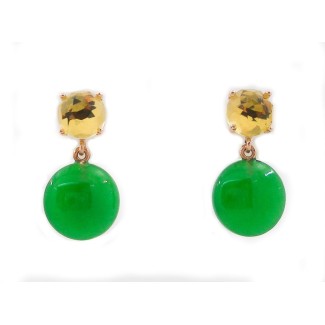 Dangling Mimì Les Lulu with Lemon quartz and jade