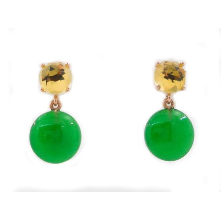 Dangling Mimì Les Lulu with Lemon quartz and jade