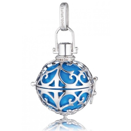 Pendente grande Engelsrufer in argento e sfera turchese