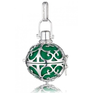 Pendente grande Engelsrufer in argento e sfera verde - ER04L