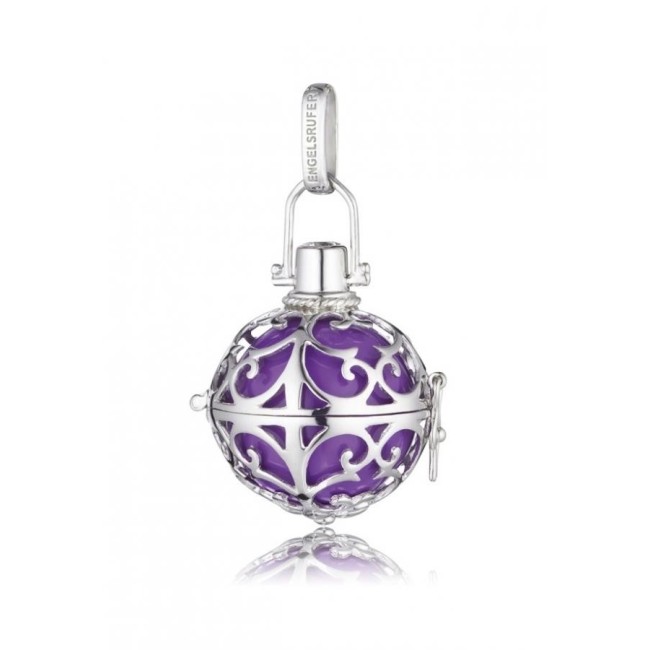 Kleinen Anhänger Engelrufer Silber und lila Ball-ER08S