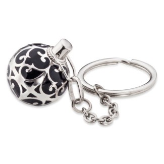 Engelsrufer key ring in sterling silver with black enamel-ERK-02