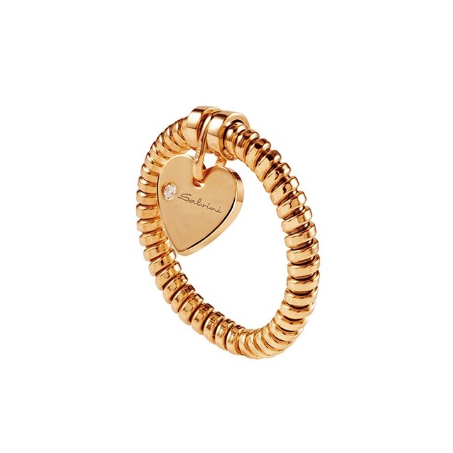 Minimal Pop-Herz-Anhänger stieg Goldring Salvini