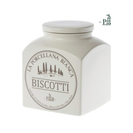 Barattolo Biscottiera La Porcellana Bianca linea Conserva in ceramica