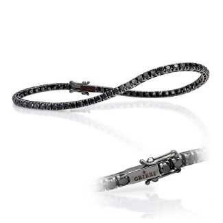 Bracciale Tennis Crieri in Oro Brunito e Diamanti Neri