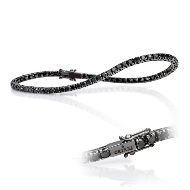 Crieri Burnished gold and black diamond Tennis bracelet
