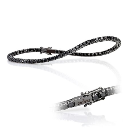 Crieri Burnished gold and black diamond Tennis bracelet
